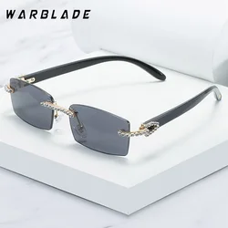 Retro Small Rectangle Rimless Sunglasses Men Women 2025 Luxury Brand Frameless Sun Glasses For Male Vintage Eyewear Shades UV400