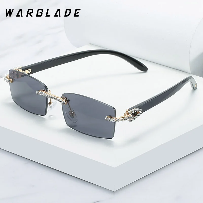 Retro Small Rectangle Rimless Sunglasses Men Women 2025 Luxury Brand Frameless Sun Glasses For Male Vintage Eyewear Shades UV400