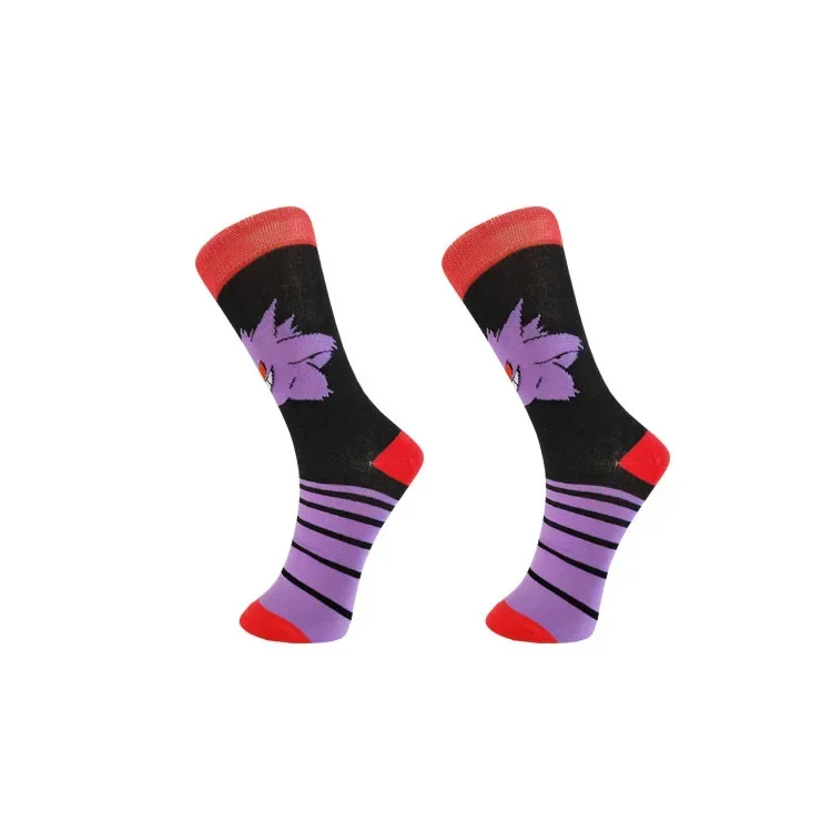 New Pokemon Gengar Socks Cartoon Anime Pikachu Men Women Middle Tube Hip Hop Trend Sport Cotton Socks Boy Christmas Happy Socks