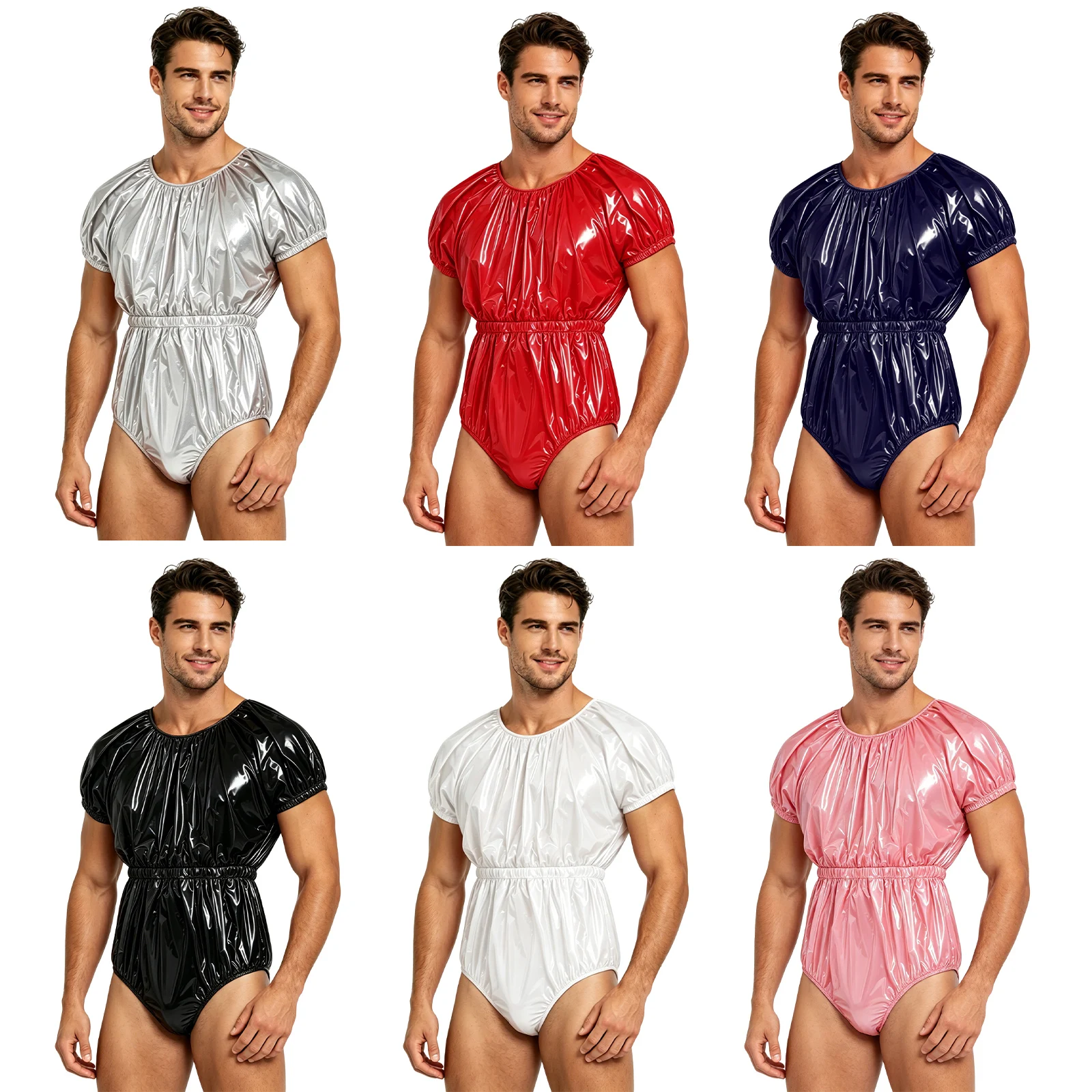 Adult Waterproof One-piece Swimwear Elderly Bedridden Leak-proof Diaper Cover Short Sleeve Easy-to Wear Adaptive Bodysuit