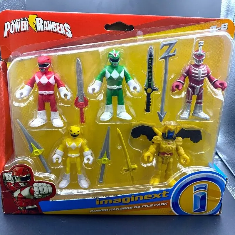 مجموعة Imagnext Ranger Battle Pack أخضر أحمر أصفر رينجر Goldar Lord Zedd Rita Repulsa مع شخصيات إكسسوارات السيف هدية للأطفال