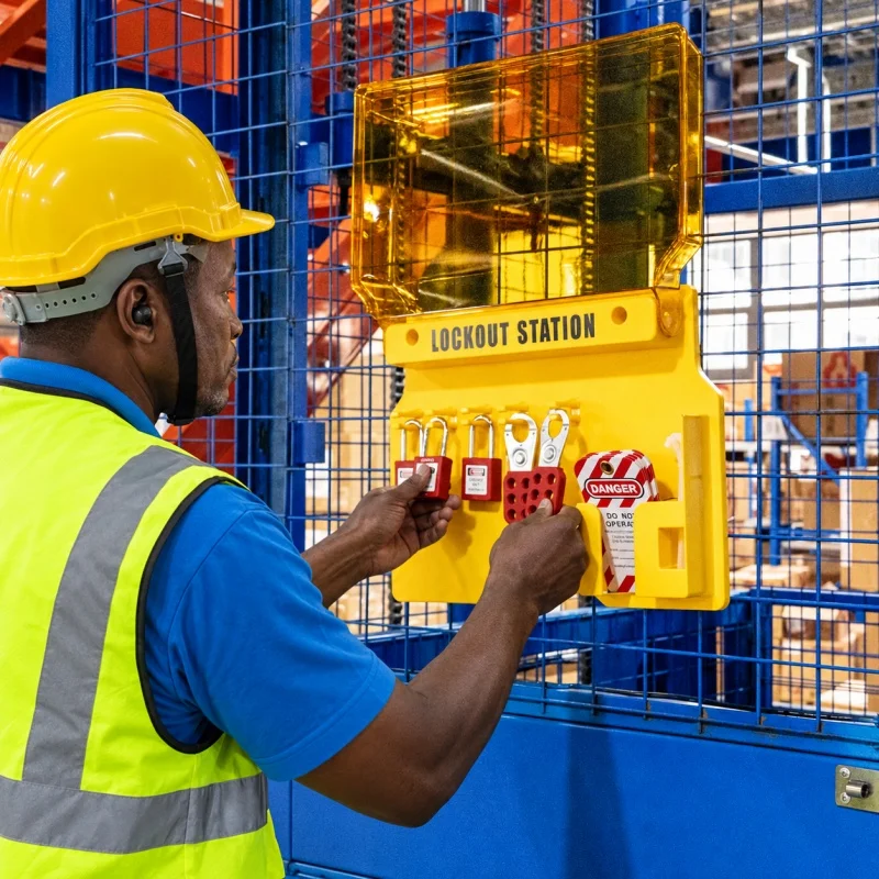 Complete Lockout Tagout Station Kit for Factory Maintenance Teams and Industrial Safety Staff | Includes 1 Station, 3 Padlocks, 2 Group Hasps, 10 Tags and 20 Zip Ties | For Electrical Panels, Machinery, Workshops and Production Areas