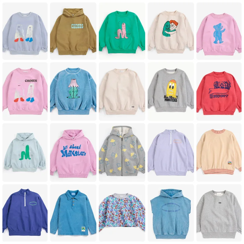 Partial Spot Goods 2026 BC NEW Autumn Baby Girls Sweatshirts Cartoon Print Hoodies Kids Boutique Clothes Boys Winter Sweatshirts