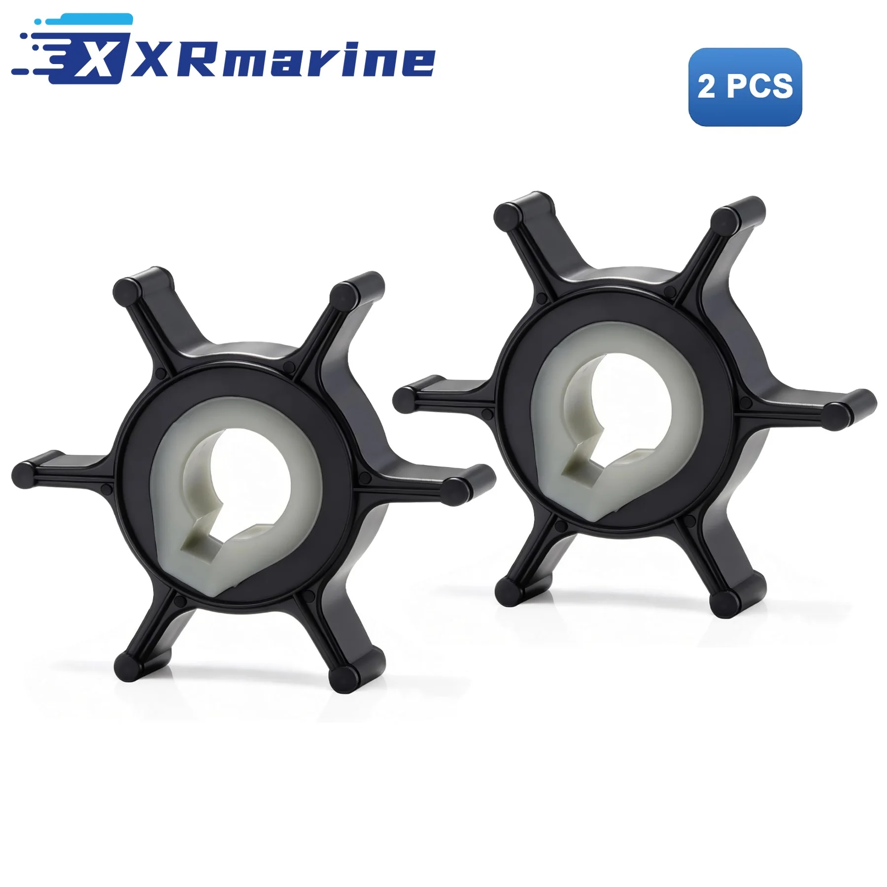 2 Pcs Water Pump Impeller 646-44352 for Yamaha Mariner Outboard 2-stroke 2HP Boat Motor Engine Parts Sierra 18-3072 47-80395M