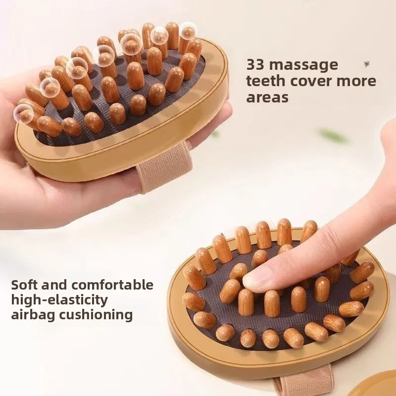 1PC Body Anti Cellulite Brush Soothing Wooden Essential Oil Spa Air Cushion Massage Hair Comb Scalp Massage Brush Body Massager - view 3