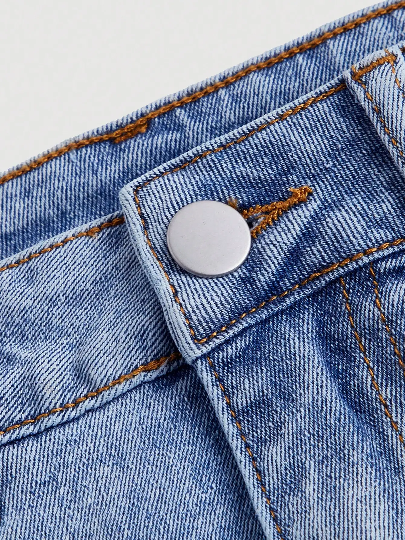 Women's High-Waisted Denim Mini Skirt with Ribbon-Tie Back Pockets