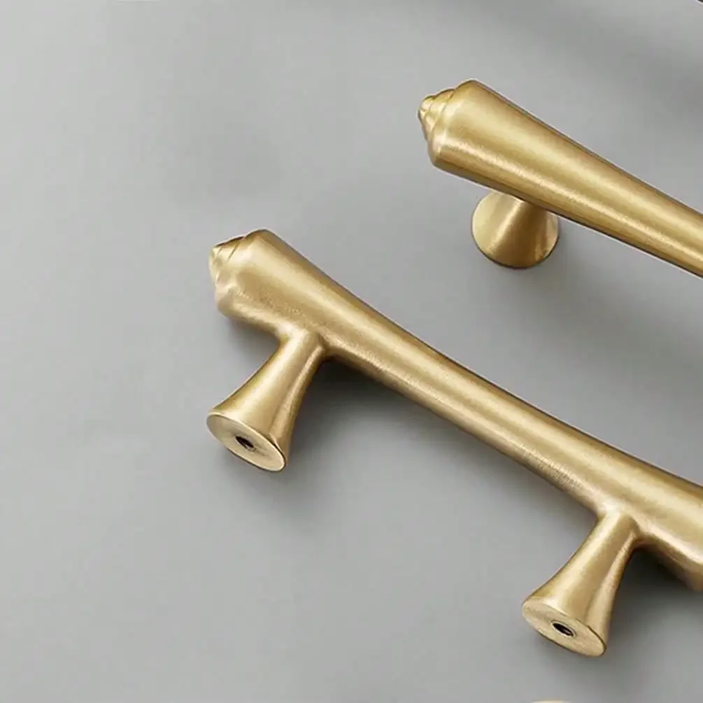 4 Pcs Brass Furniture Handles Golden Kitchen Door Handle Modern Kitchen Cabinet Drawer Wardrobe Pulls Screws Included