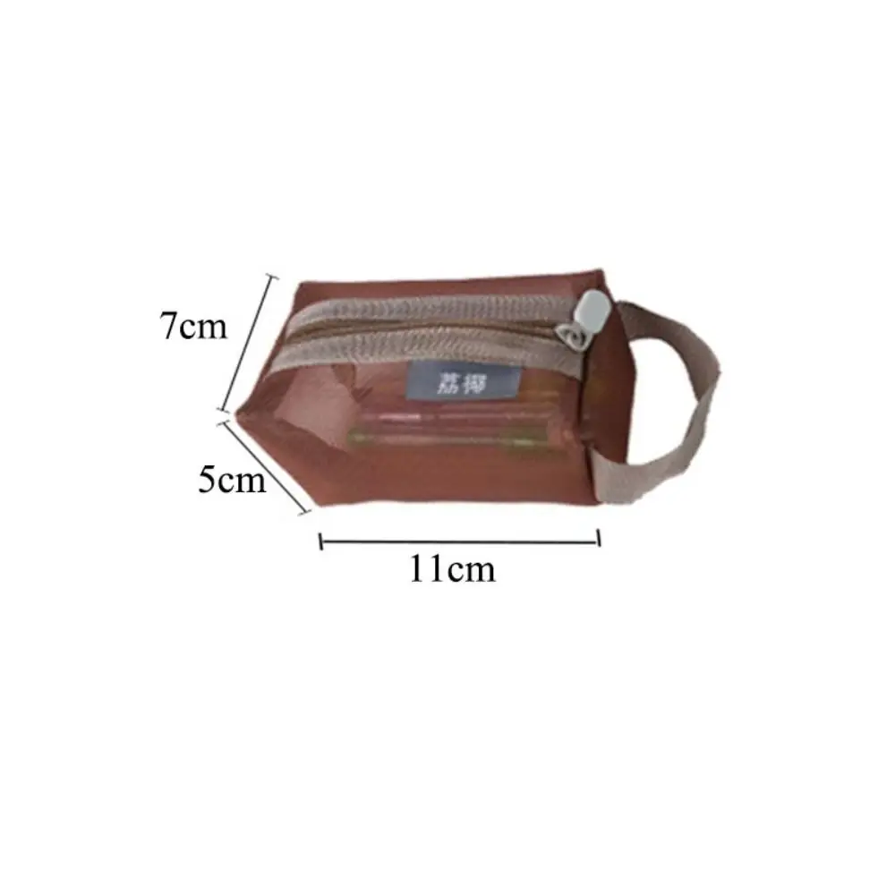 Multipurpose Breathable Square Mesh Cosmetic Bag Lightweight Mini Wash Bag Key Bags Large Capacity Mini Zipper Coin Purse