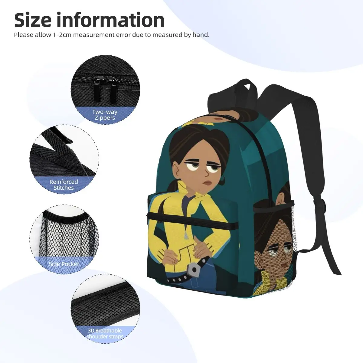 حقيبة ظهر للطلاب من Aviva Corcovado Wild Kratts حقيبة مدرسية للمشي لمسافات طويلة والسفر حقيبة نهارية للرجال والنساء حقيبة كتب عصرية حقائب كتف #4