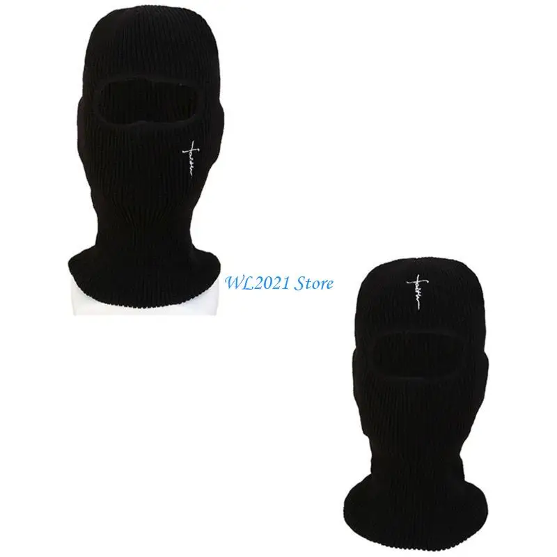 

G5GC Wacky Balaclava Hat for Adult Autumn Winter Knitted Hat Halloween Party Photography Props Terrifying Robber Knitted Cap
