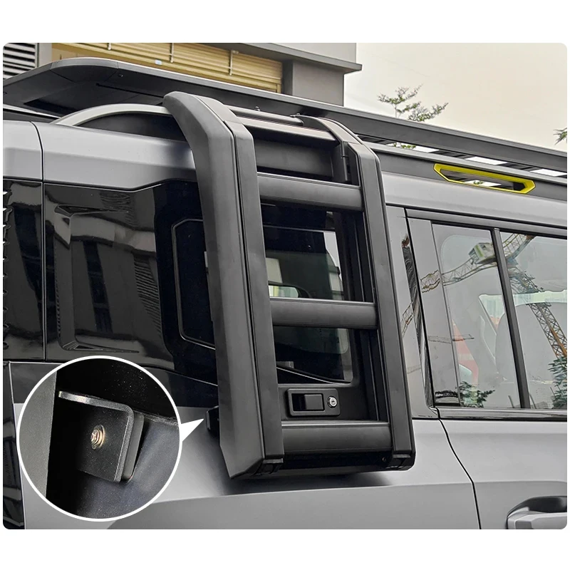 

Fit For Chery Jetour Traveller Roof Side Ladder Aluminum Alloy Rear Window Folding Ladder Frame Exterior Parts Automobiles