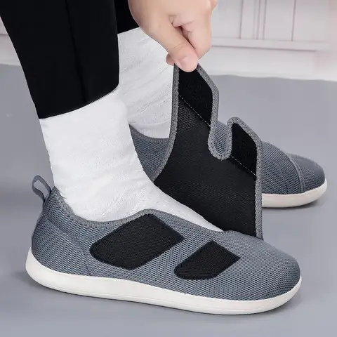 Extra Wide Men's Diabetic Shoes for Elder Easy Top Orthopedics Feet Swollen Adjustable Walking Shoe Elderly Foot Pain Relief
