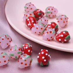 7pcs Fruit Strawberry Fashion Delicate Pendant Fruit Interval Bead Diy Bracelets Necklace Jewelry Making Used To Craft Wholesale