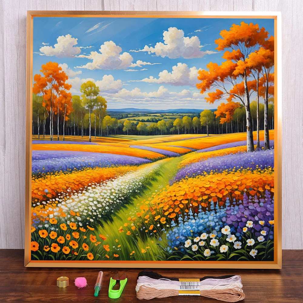 Scenery Nature Printed 11CT Cross-Stitch Embroidery Full Kit DMC Threads Hobby Knitting Handicraft Handiwork Gift Package Needle