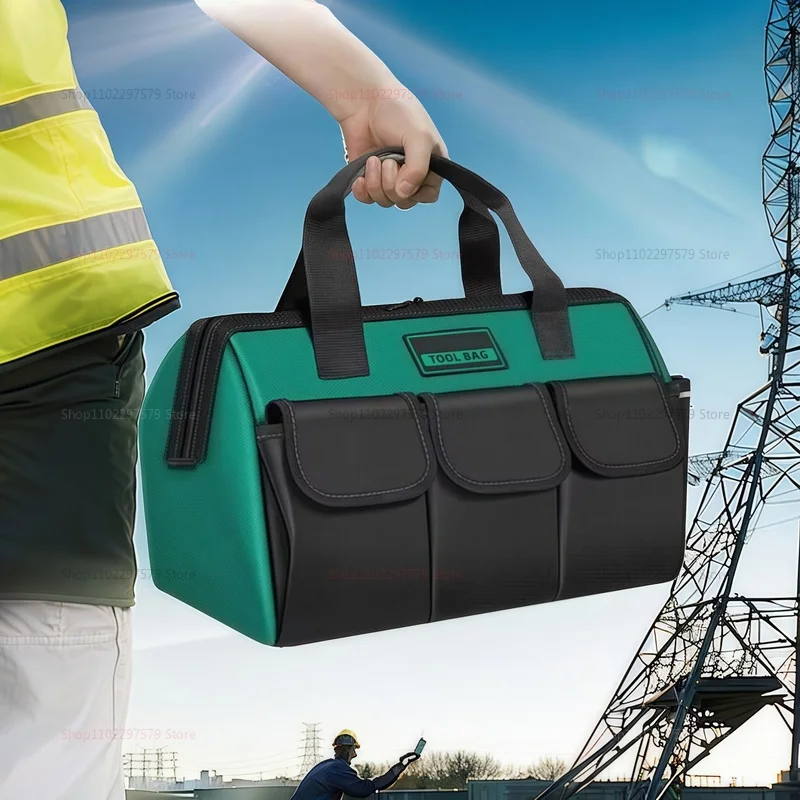 대형 전기 도구 가방 주최자 헤비 듀티 도구 파우치 가방 멀티 포켓이있는 방수 낙하 방지 보관 가방 Pochete
