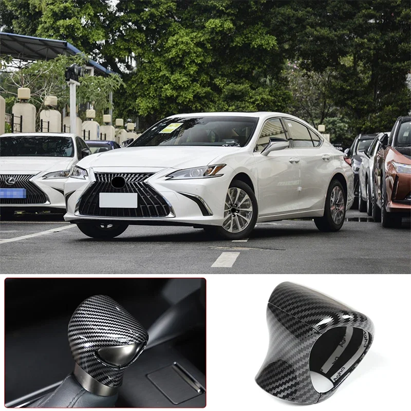 

Car Gear Shift Knob Cover Trim Fit for Lexus ES350 ES300h 2018 2019 2020 2021 2022 2023 Black Carbon Fiber Style ABS