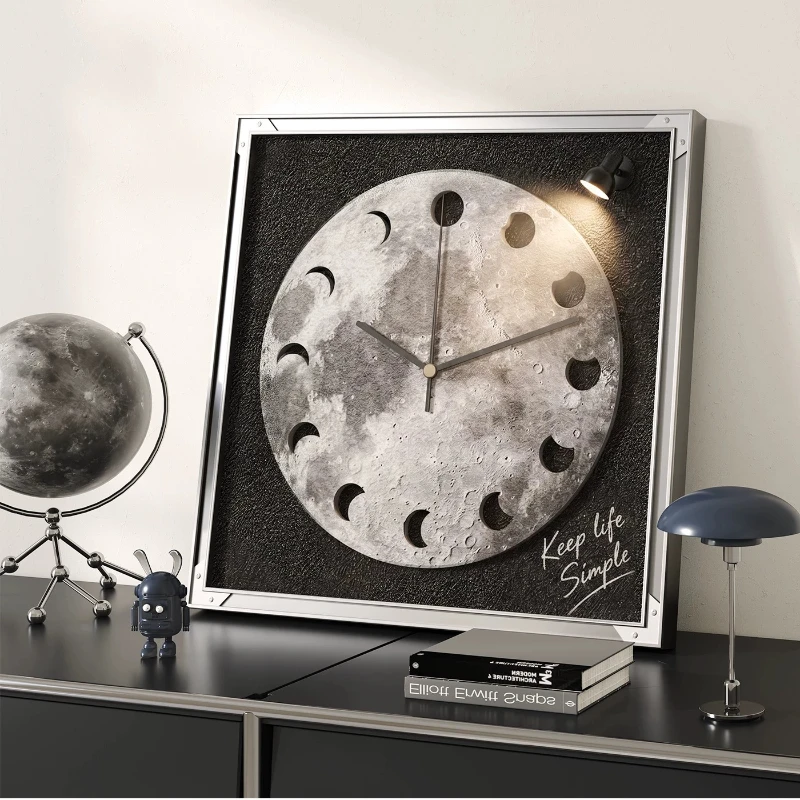 Fashions Wall Clocks Dining Room Living Moon The Earth Modelling Desk Clock Silent Movement Bedroom Clock Wall Decoration Watch