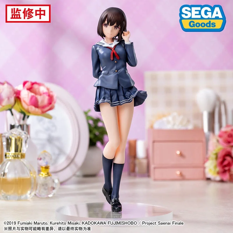 Juguete de Anime Sega genuino Saekano: cómo criar a una novia nacida Megumi Kato Jk figura uniforme para niña modelo juguete de adorno de escritorio