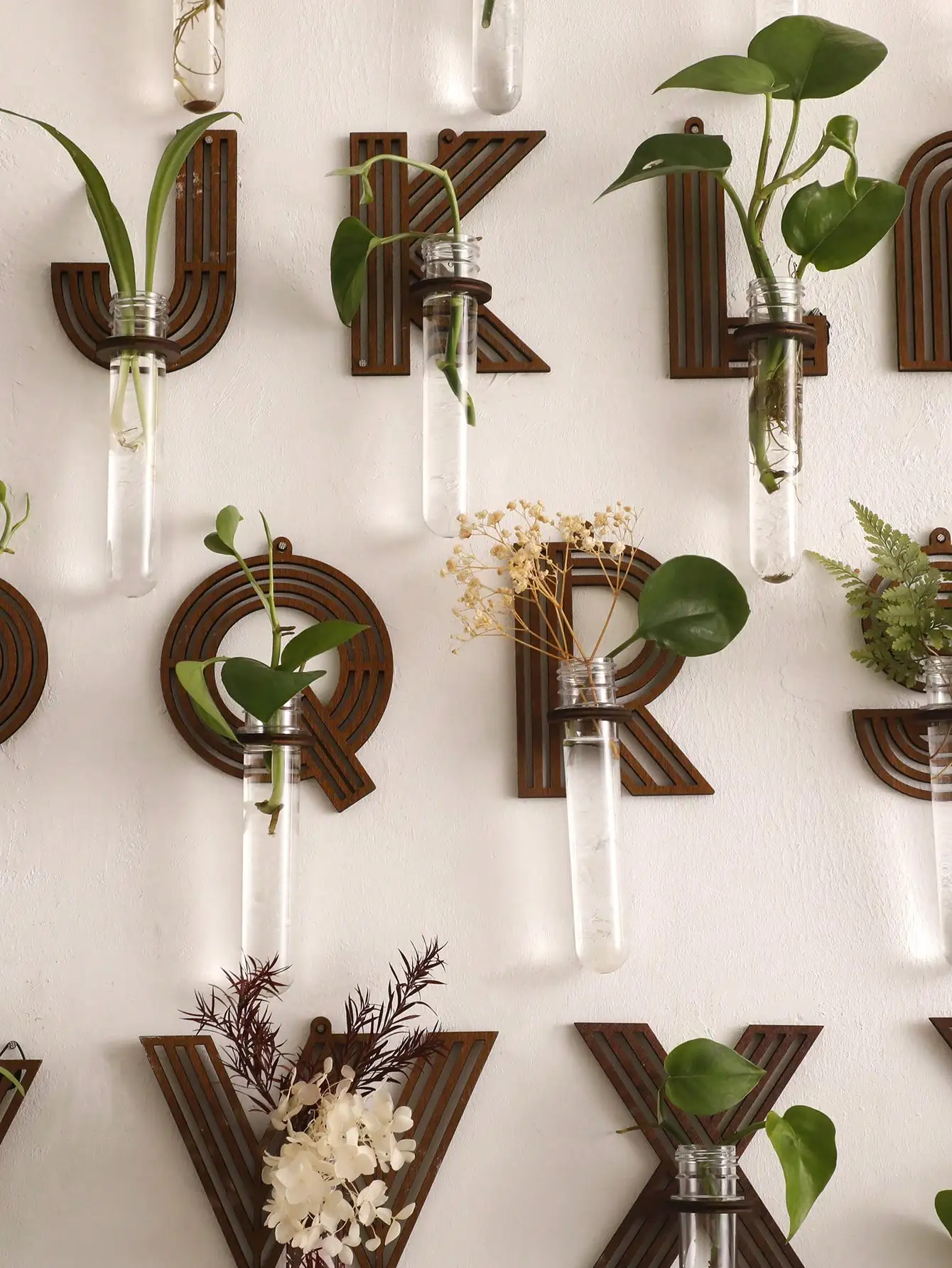 A-Z Alphabet Plant Propagation Stations ，With Wooden Stand，26styles DIY Plant Propagation Tubes， Plant Lover Hydroponics Decor
