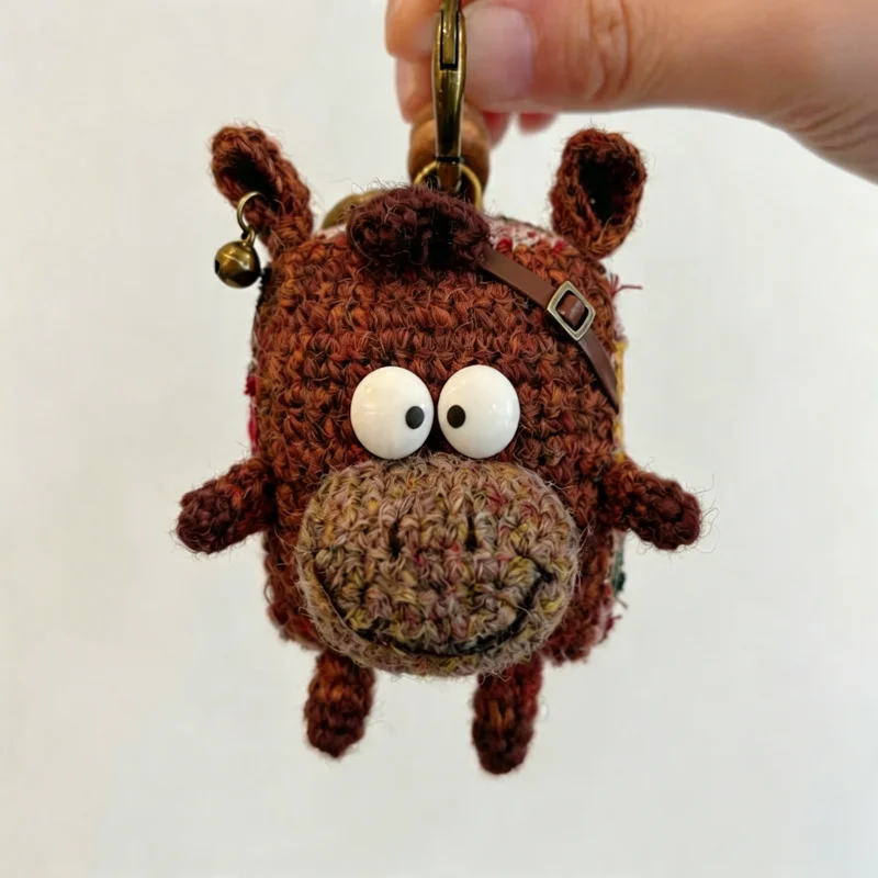 custom-name-crochet-horse-donkey-keychain-personalized-handmade-bag-charm-cute-knitted-animal-pendant-unique-gift
