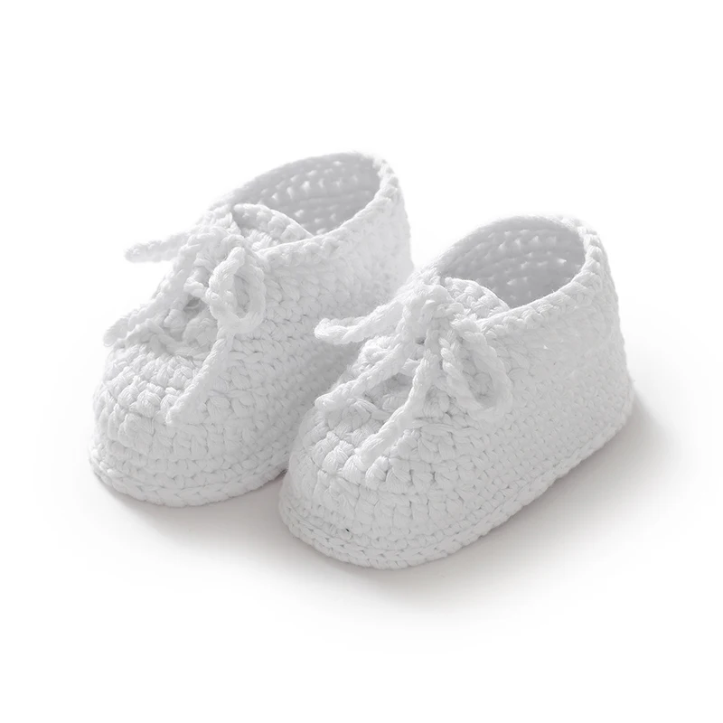 

0-18m Autumn Winter Soft Soled Baby First Walkers Knitted Newborn Boys Girls Hand Crochet Socks Shoes Infant Footwear Prewalkers