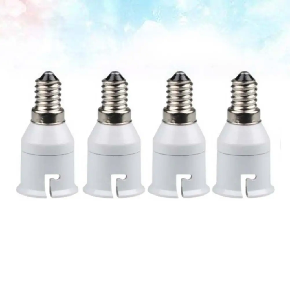 

Комплект из 4-х переходников для ламп E14 на B22, прочные и надежные адаптеры для светодиодных ламп, для использования внутри и вне помещений