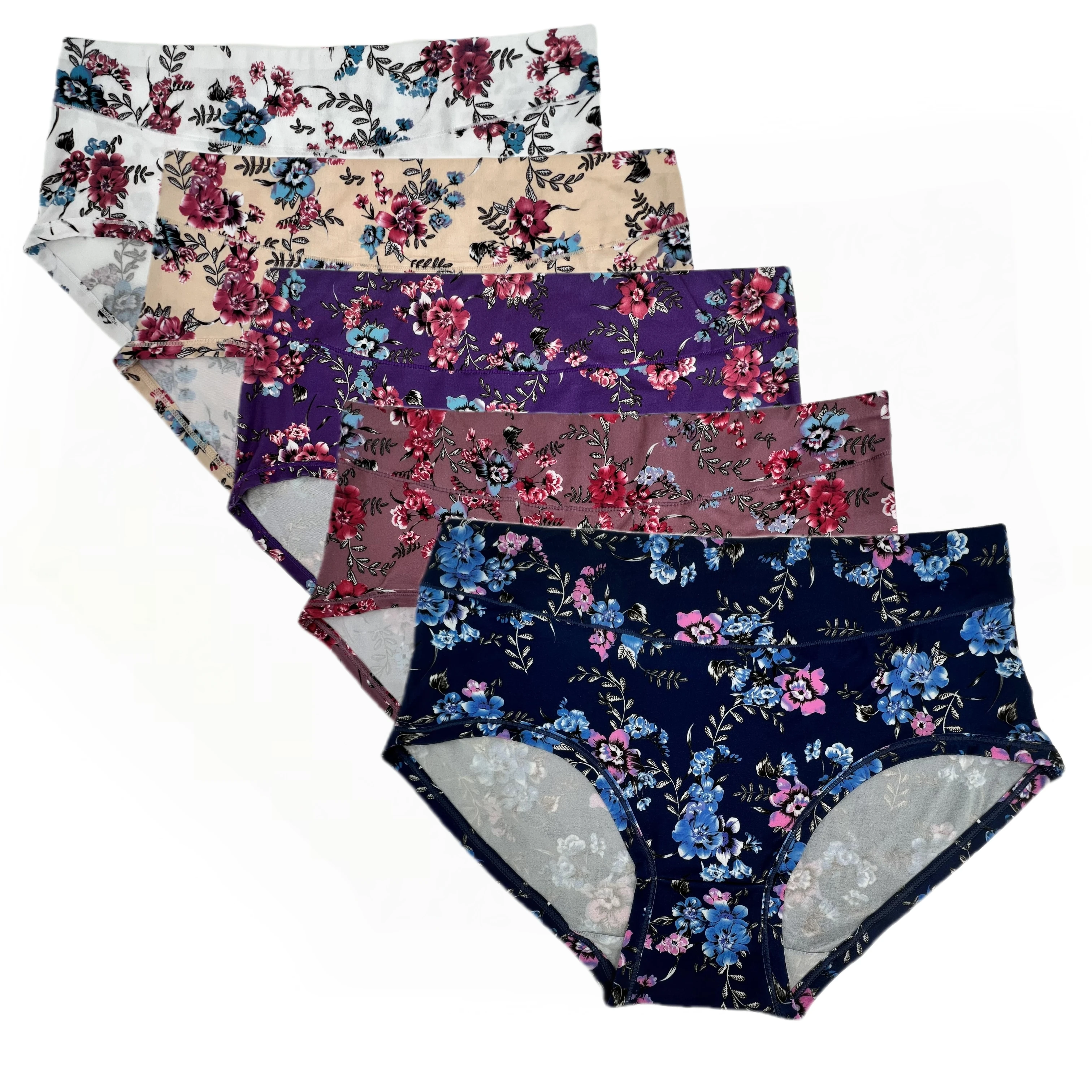 

Extra large woman underwear panty floral printed female panties big size women's briefs modal women's underpants 5pcs/lot