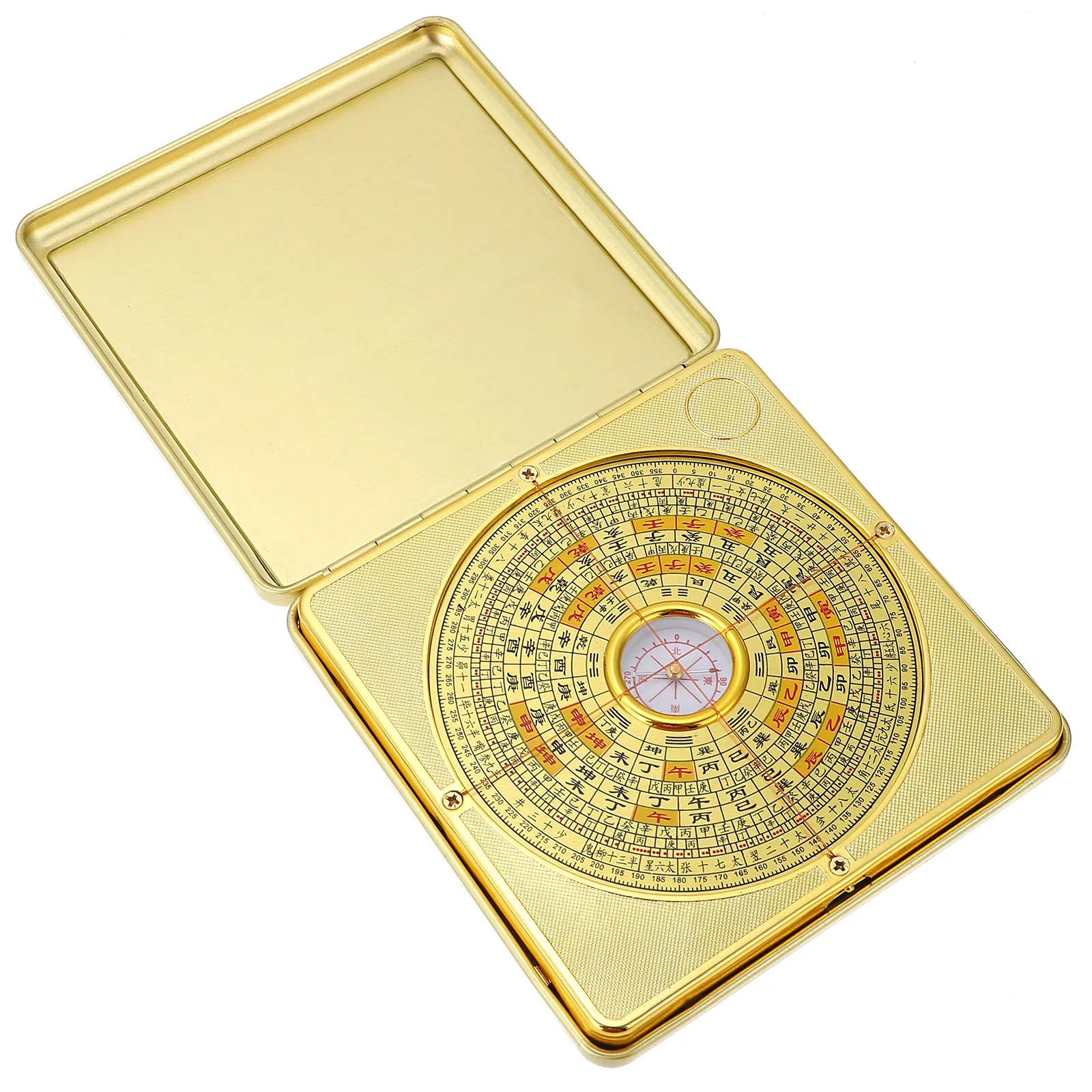 

1Pcs Camping Feng Shui Pan Compass Square Portable Flipping Cover Hiking Traditional Geology Alloy Degree