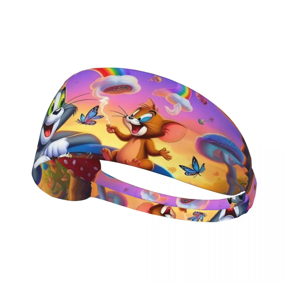 

Custom Anime Tom And Jerry Sport Headbands for Workout Non Slip Stretchy Cute Cartoon Moisture Wicking Sweatband Men Women
