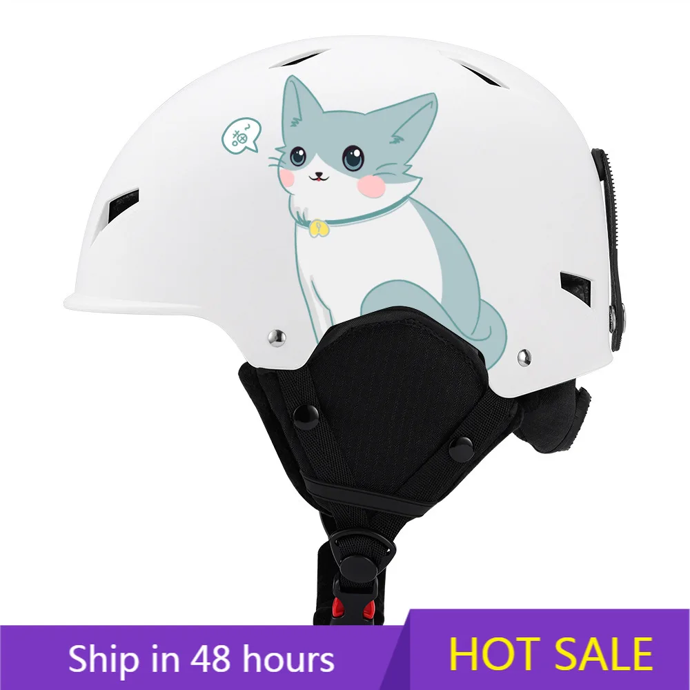 

POWER LEAP Wholesale Adjustable Dual Sport Ski Helmet Cartoon Pattern Warm Snowboard Helmets for Adults Children Winter Sports A