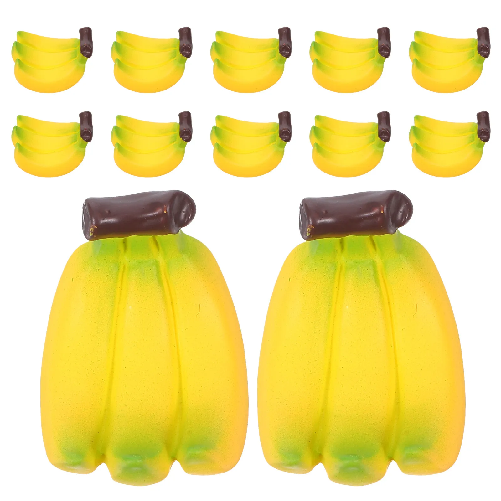 

24Pcs Miniature Artificial Bananas Yellow Color Simulation Fruit Bunch for Dollhouse Decoration DIY Craft Accessories Mini Fruit