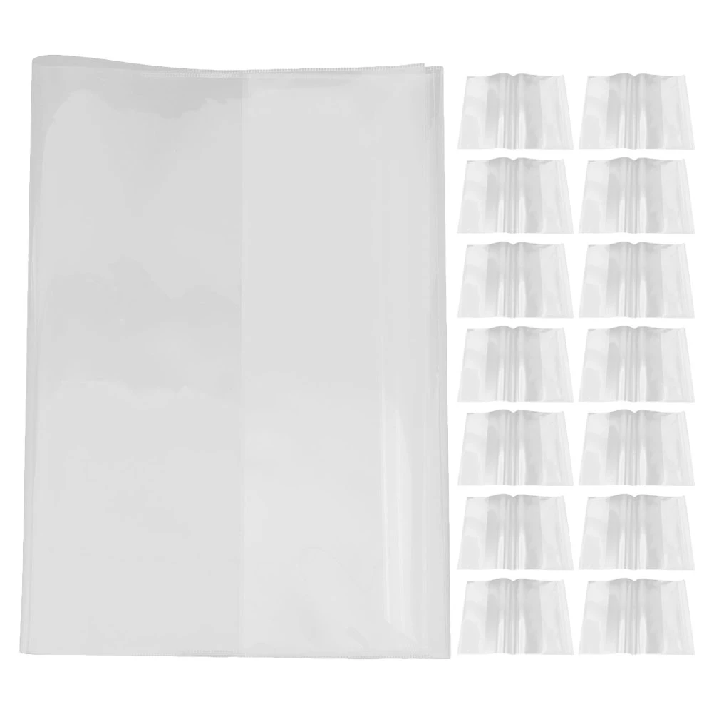 20Pcs Transparent Book Covers High Clear Plastic Protector for Textbooks Notebooks Reusable Sleeve Book Protection Cover