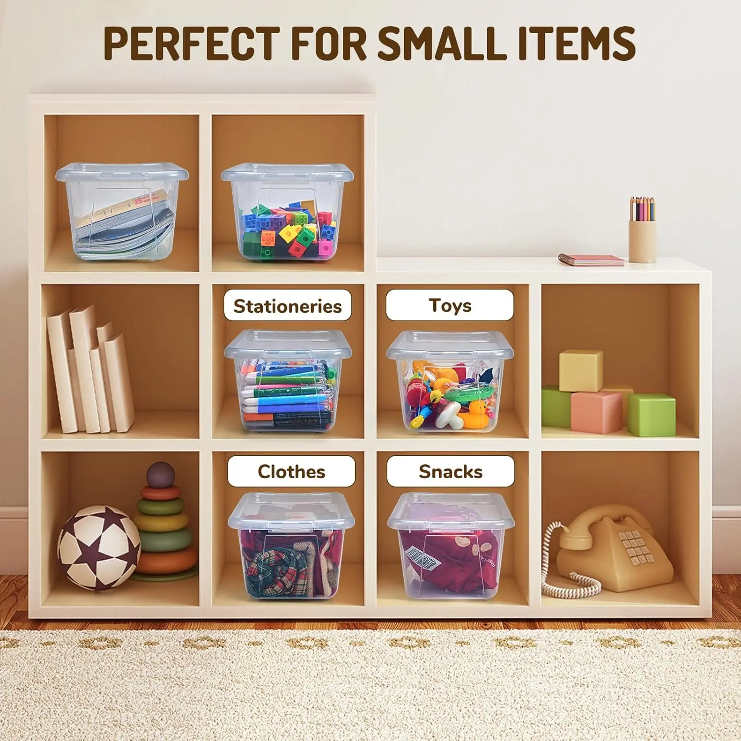 

Clear Plastic Storage Bins with Lids,Stackable Containers for Classroom,Toy Storage Organizer,Tote Box for Kids Playroom
