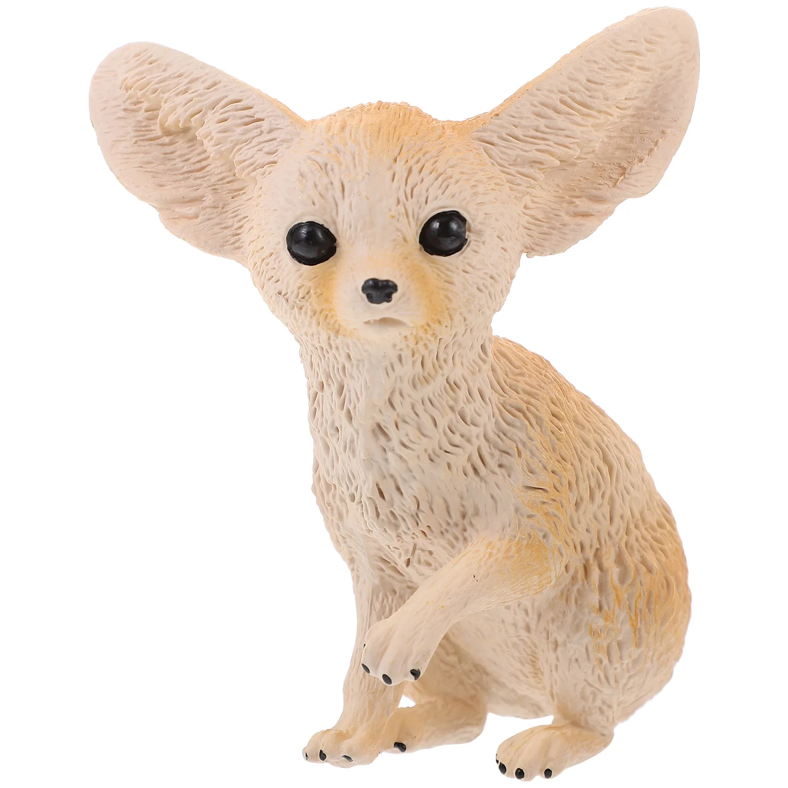 Simulated Desert Wild Fox Big-eared Model Ornaments Realistic Animal Toy Figurine Toys Children’s Desktop Decor Statue