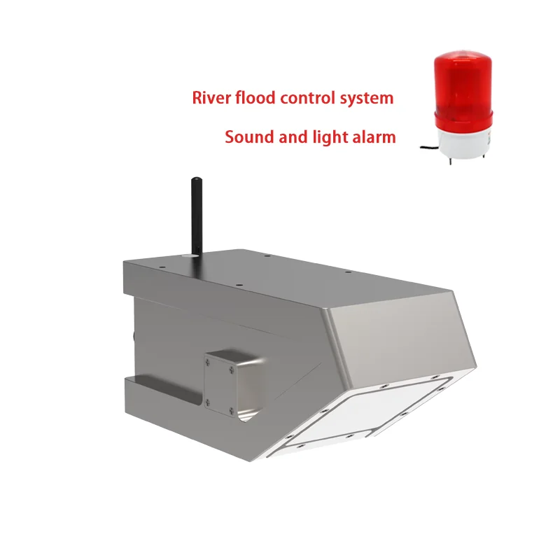 CE 24G HZ OPEN CHANNEL RIVER 3 IN 1 RADAR WATER LEVEL WATER FLOW SPEED RADAR WATER FLOW SENSOR SOUND AND LIGHT ALARM