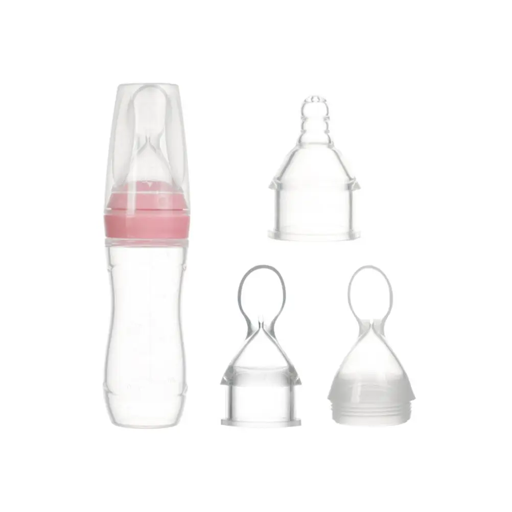 

3Pcs Baby Nursing Bottles Silicone Spoon Head Ergonomic Design Infant Feeding Bottle Wide Neck Portable Lightweight for Milk
