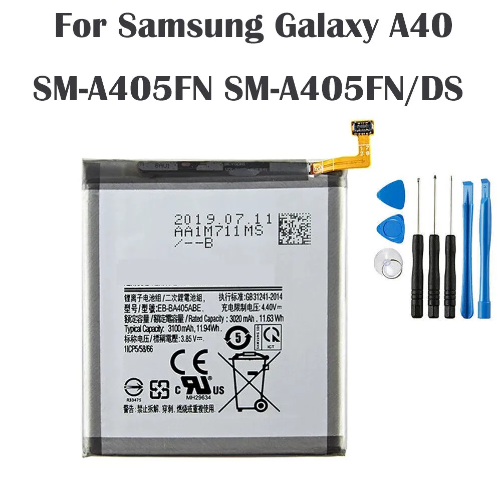 FOR Samsung Galaxy A40 SM-A405FN SM-A405FN/DS Replacement Battery EB-BA405ABE Tools