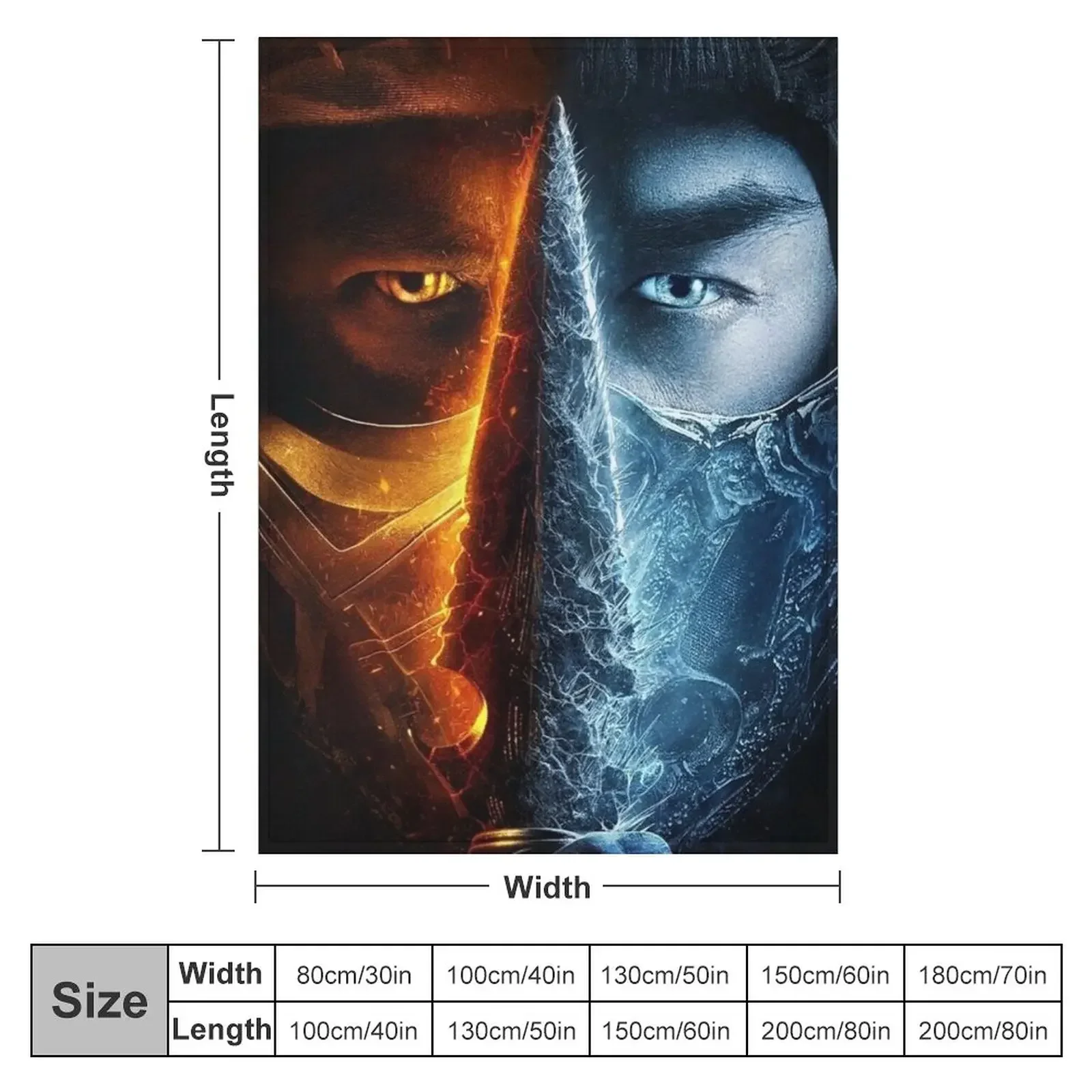 Mortal Kombat Look Throw Blanket Plaid Blankets For Bed Kid'S Custom Blankets