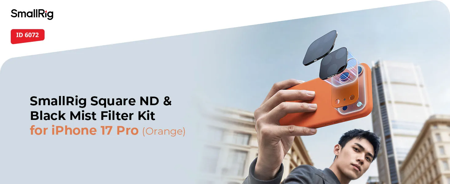 SmallRig Square ND & Black Mist Filter Kit für iPhone 17 Pro und iPhone 17 Pro Max, 3 Farben zur Auswahl mit ND2/4/8/16/32 & Halterung – Detail 2