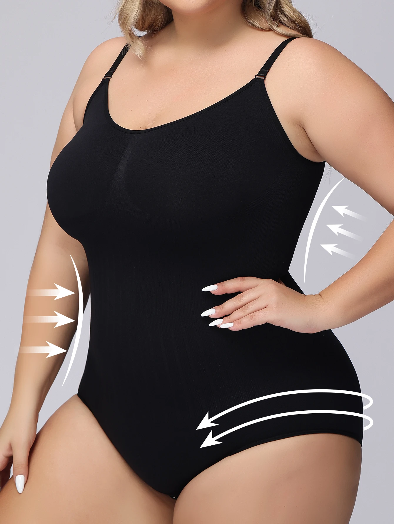 Women\'s seamless plus-size underwear hip lift, belly tuck, waist strap sexy one-piece shapewear