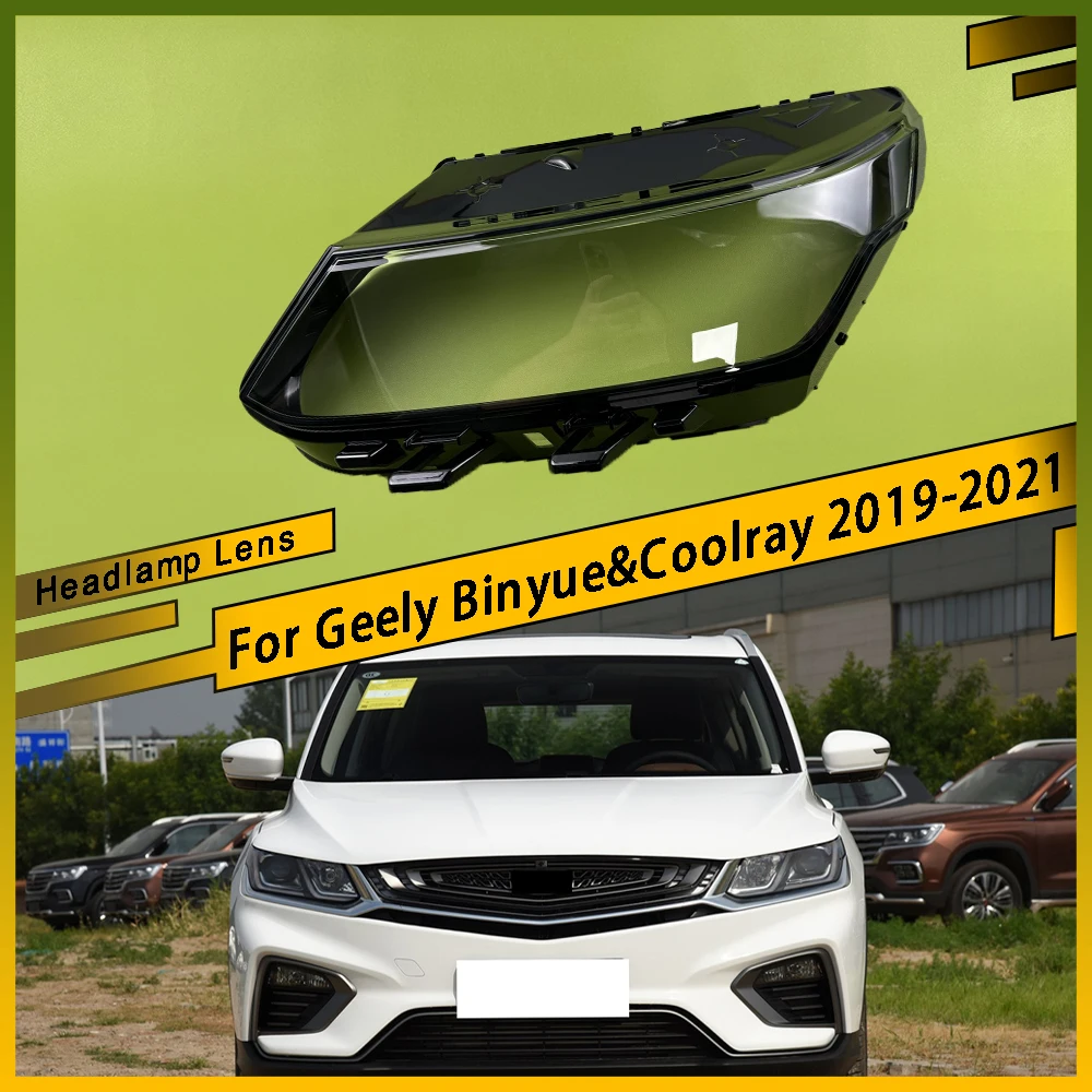 

For Geely Binyue&Coolray 2019 2020 2021 Headlamp Cover Lampshade Lamp Headlight Shell Lens Plexiglass Replace Original Lampshade