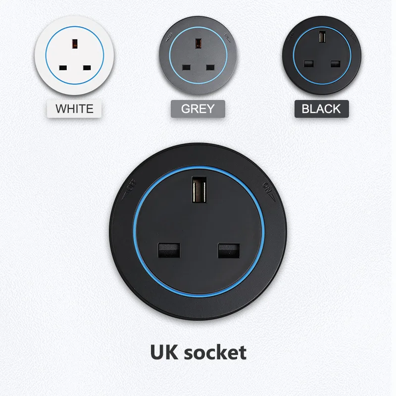 Prise électrique sur rail avec interrupteur pour cuisine, prise murale universelle UE US UK, adaptat