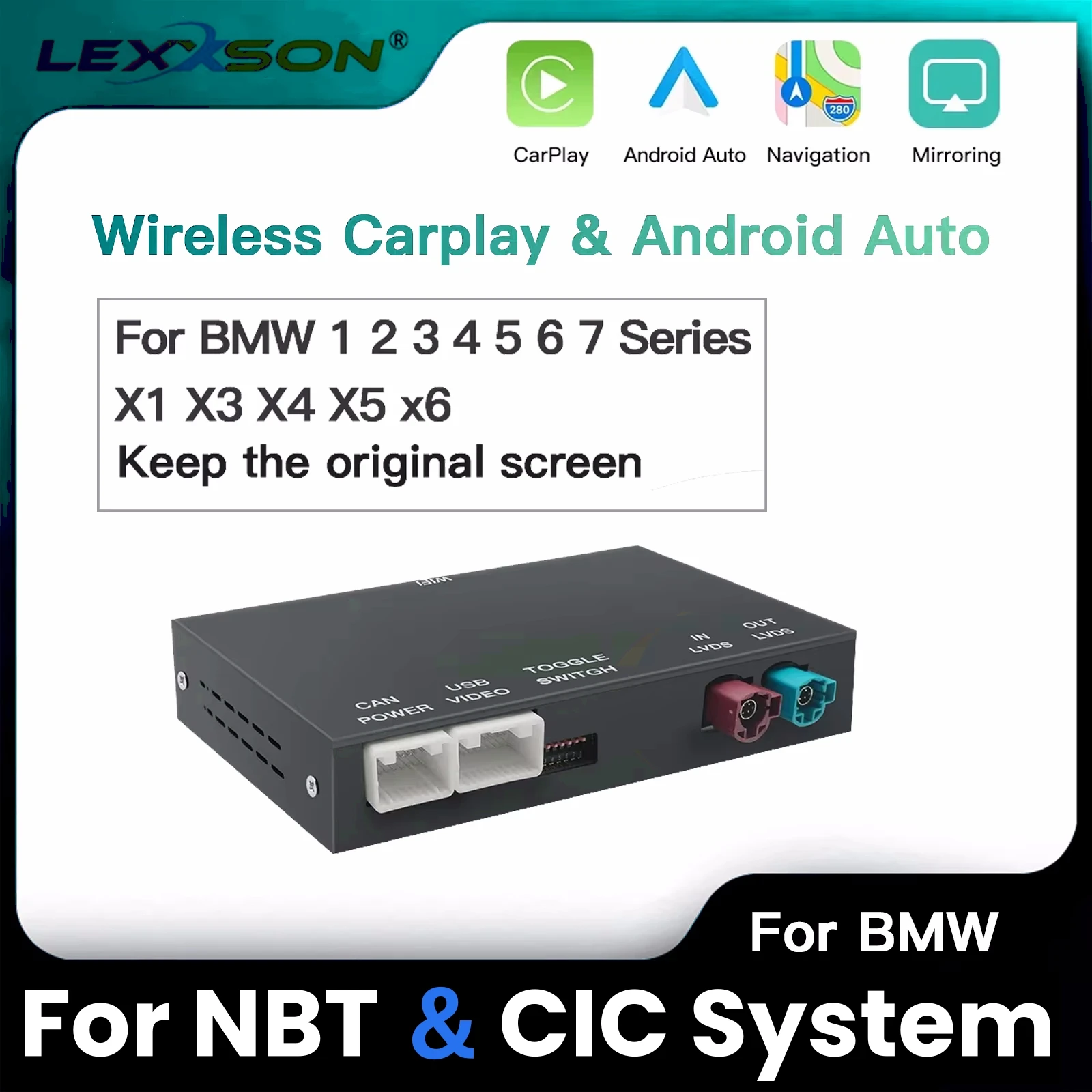 Wireless CarPlay Android Auto for BMW NBT CIC System 1 2 3 4 5 6 7 Series X1 X3 X4 X5 X6 MINI E60 E84 E70 F26 F25 F10 F11F20 F21