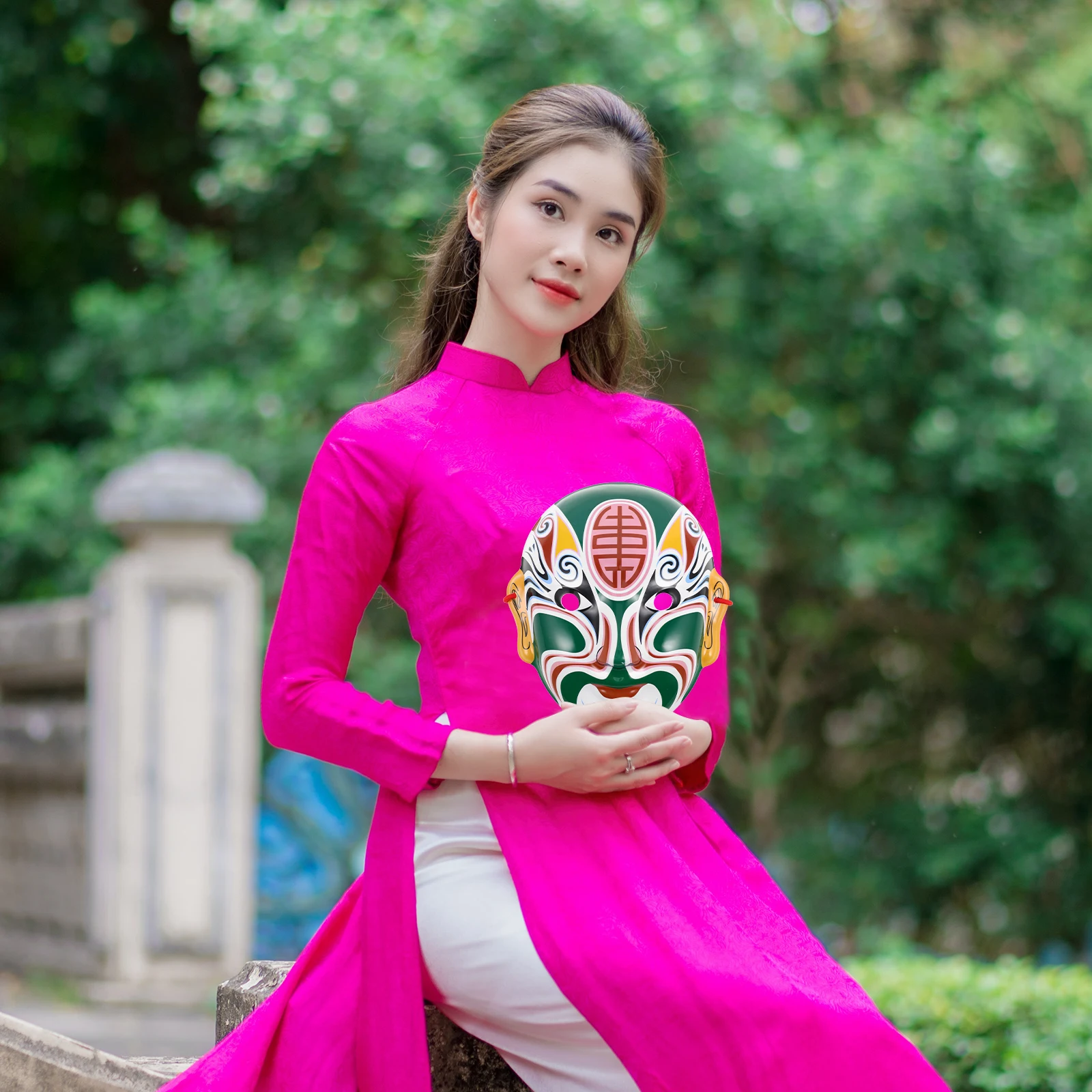 

Face Mask Dress up Decorative Chinese Decors Cosplay Halloween Accessory Plastic Changing