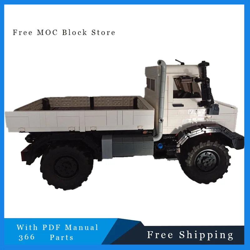 366 Parts Modular Bed Attachment for Unimog U5023 With Hinged Doors, Enhancing Model Playability Building Blocks Birthday Gift