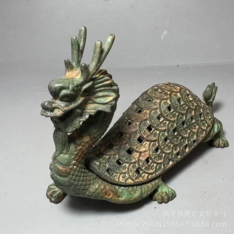 Antique Dragon Turtle Incense Burner for Wealth and Treasure, Home Desktop Decorative Ornament, Bronze Item, Dropshipping Availa