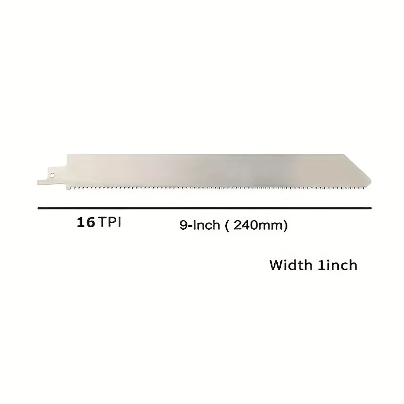 NewOne 1/5/10pcs 9Inch 16TPI Unpainted Reciprocating Saw Blade  Fine Teeth Stainless Steel Saw BladesFor Frozen Meat, Bones