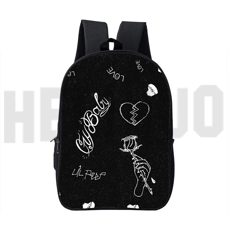 Mochila con estampado 3D de rapero Lil Peep, bolsas de Anime para mujer, mochila divertida de lona Lil Peep de 16 pulgadas, mochila para ordenador portátil universitaria Preppy para hombre