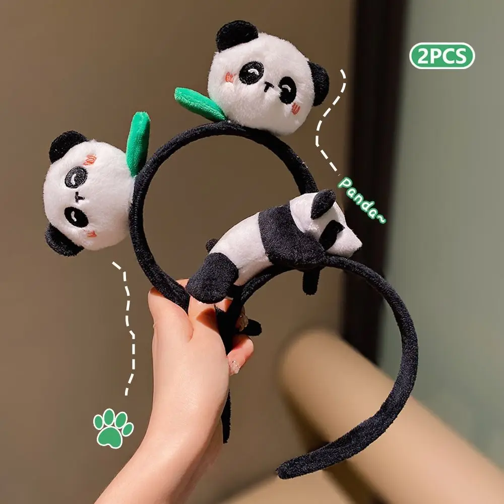 Chinese Style Panda Headband Zoo Hair Clip Cute Plush Doll Hair Hoop Hair Accessories Headpiece Cartoon Hair Band Photograph