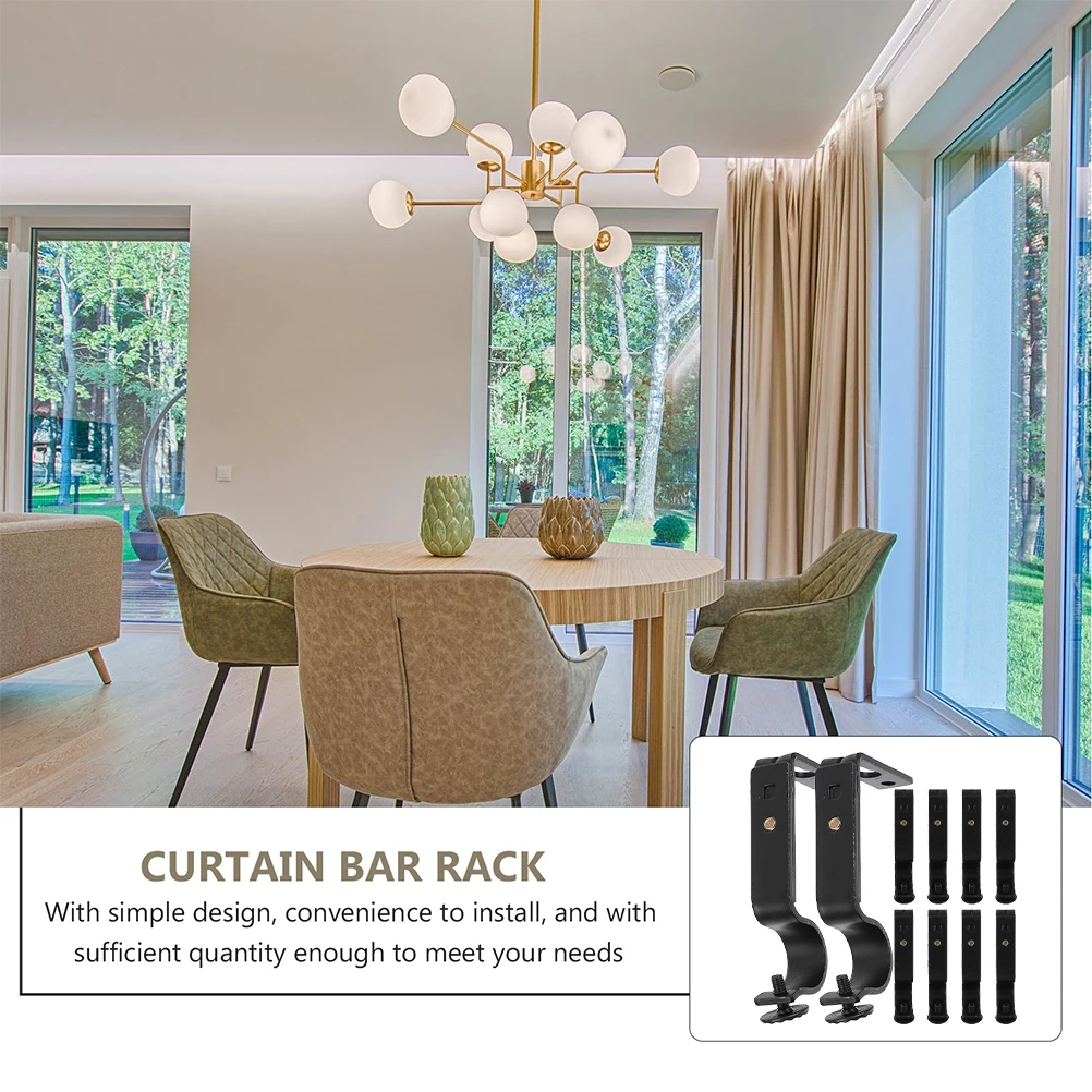 

10pcs Curtain Rod Brackets Metal Wall Mount Holders for Window Door Smooth Finish Dormitory Study Room Kitchen Hardware